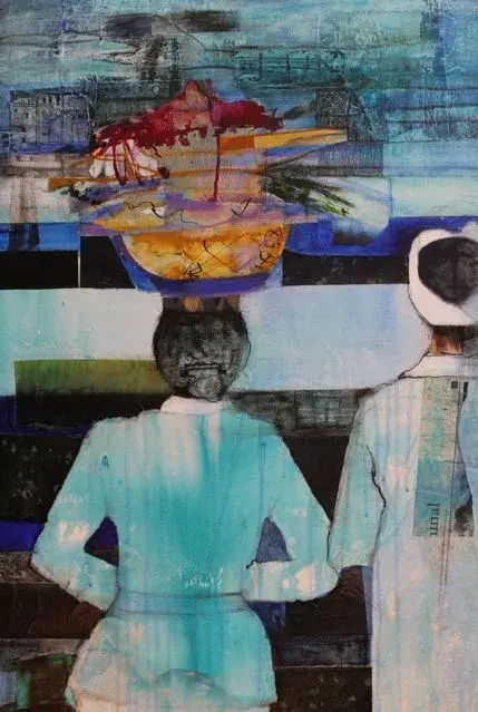 Woman and Man Walking
